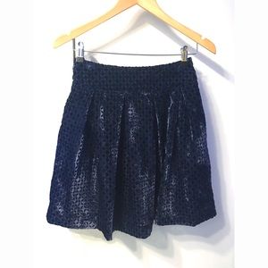 Uniqlo Navy flocked velvet skirt